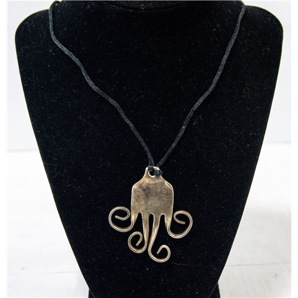STERLING SILVER FORK ART NECKLACE
