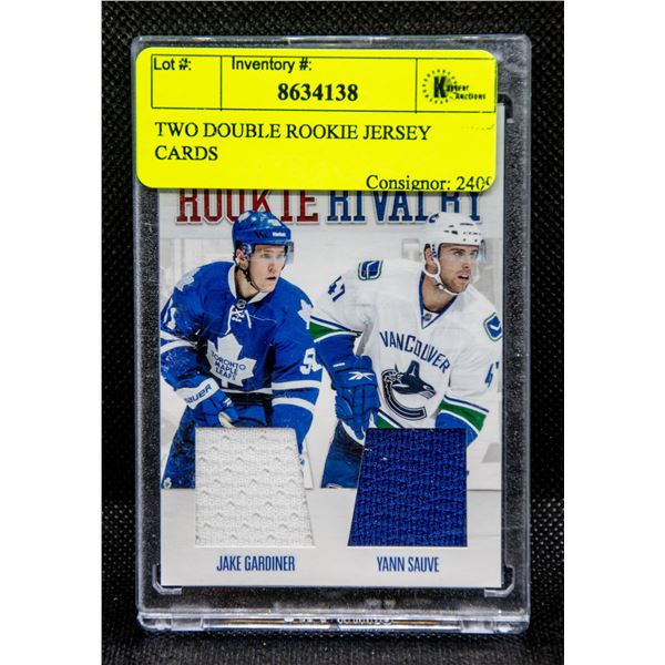 TWO DOUBLE ROOKIE JERSEY CARDS
