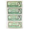Image 1 : 4 X 1954 CANADIAN $1 BILLS
