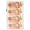 Image 1 : 4 X 1986 CANADIAN $2 BILLS