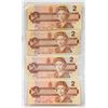 Image 1 : 4 X 1986 CANADIAN $2 BILLS
