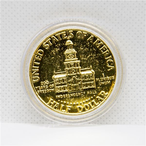 24KT GOLD PLATED US HALF DOLLAR 1776-1976