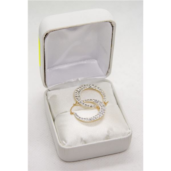 BZ802-11 10K YELLOW GOLD CUBIC ZIRCONIA EARRINGS