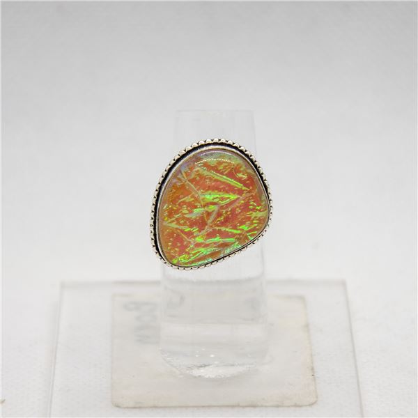 .925 STERLING SILVER RING W/ NATURAL STONE SIZE 7