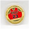 Image 2 : 24K GOLD PLATED MICHAEL JORDAN COIN W/ COA