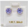 Image 1 : EC91-12 10KT YELLOW GOLD TANZANITE STUD EARRINGS