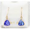 Image 1 : EC91-24 14KT YELLOW GOLD CUSTOM TANZANITE EARRINGS