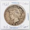 Image 1 : 1923 U.S. PEACE DOLLAR - 90% SILVER AND 10% COPPER