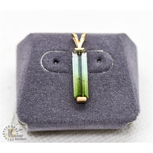 14K YELLOW GOLD TOURMALINE PENDANT