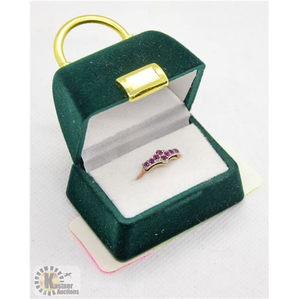 9K ROSE GOLD AND WHITE GOLD VINTAGE RUBY RING