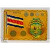 Image 1 : COSTA RICA WOODEN PLAQUE AMERICA CENTRAL W/ COINS