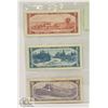 Image 2 : 1954 CANADIAN $2/$5/$10 BILLS- SET OF 3