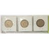 Image 2 : 1940/43/44 CANADIAN SILVER 50 CENT COINS (3)