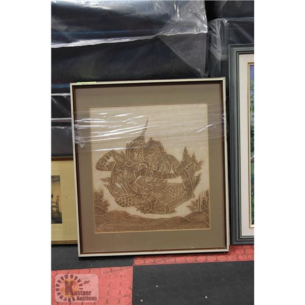 SET OF 2 - COPPER RUBBING ART - 22" X 25"