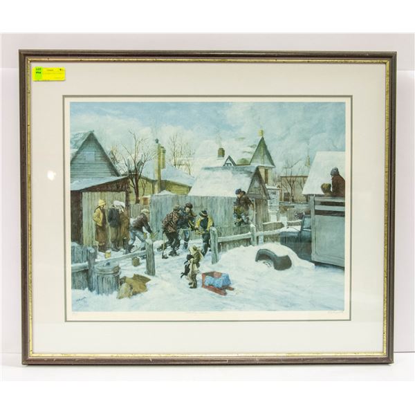 FRAMED AJ PAQUETTE PRINT 270/375 - 30" X 25"