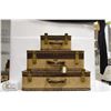 Image 1 : VINTAGE SET OF 3 LUGGAGE SUITCASES ALL TOGETHER
