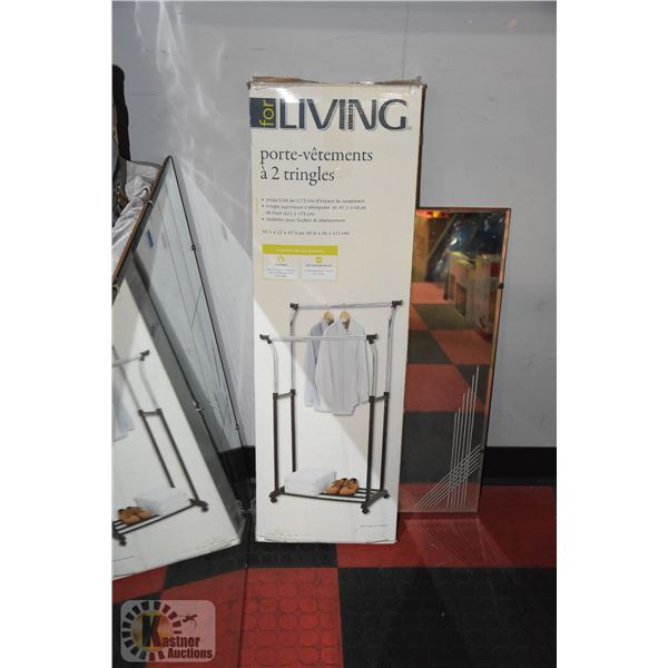 2 BAR RACK CLOTHING GARMENT RACK IN BOX