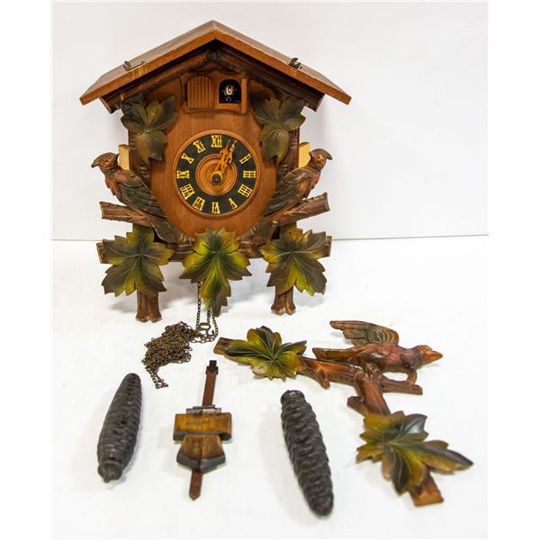 WEST GERMAN BLACK FOREST CUCKOO CLOCK COMPLETE