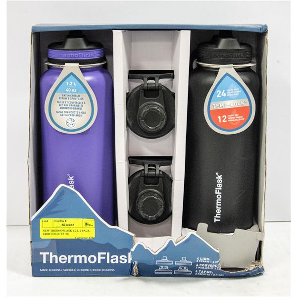 NEW THERMOFLASK 1.2 L 2 PACK 24HR COLD / 12 HR