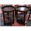 Image 1 : PAIR OF ESTATE ROUND WOODEN SIDE TABLES