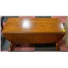 Image 1 : WOODEN COFFEE TABLE W/ FOLDING SIDES H-18" W-36.5"