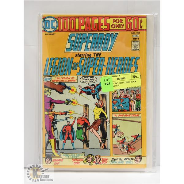 SUPERBOY DC OLD COMIC BOOK #205 FROM 1974.