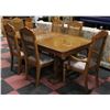 Image 1 : SOLID WOOD DINING ROOM TABLE WITH LEAF & 7 CHAIRS