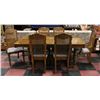 Image 3 : SOLID WOOD DINING ROOM TABLE WITH LEAF & 7 CHAIRS
