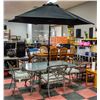 Image 3 : GLASS TOP PATIO SET INCLUDES UMBRELLA WITH BASE,