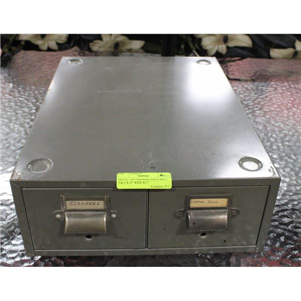 METAL TWO DRAWER PARTS BIN 5" TALL 13" WIDE 17"