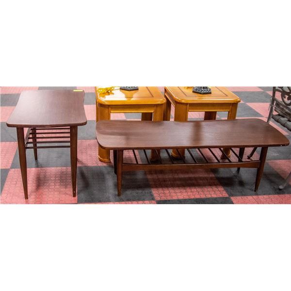 RETRO COFFEE AND SIDE TABLE SET