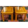Image 1 : SOLID OAK END TABLE SET H-19" W-20" L-22"