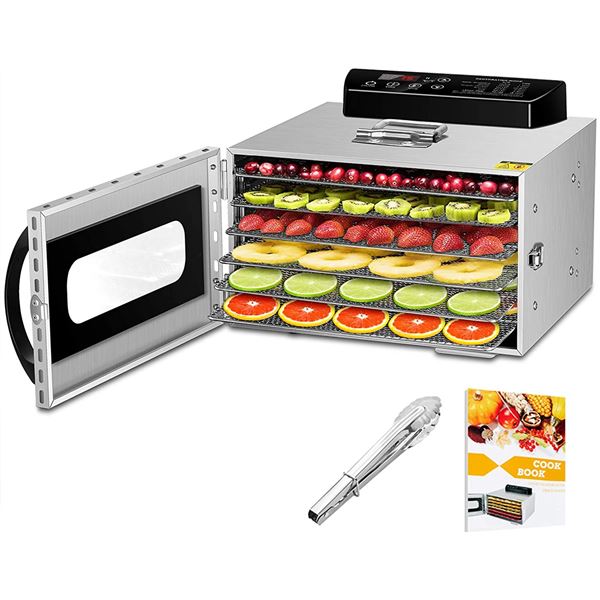NEW SILVER 6 TRAY FOOD DEHYDRATOR