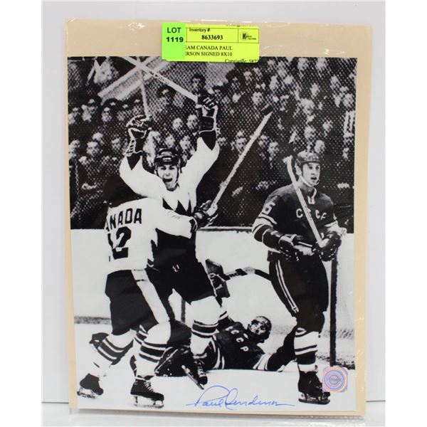 NHL TEAM CANADA PAUL HENDERSON SIGNED 8" X 10"
