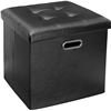 Image 1 : BLACK LEATHERETTE OTTOMAN STORAGE BOX