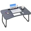 Image 1 : NEW LAPTOP LAP DESK WITH CUP HOLDER, BLACK/GOLD