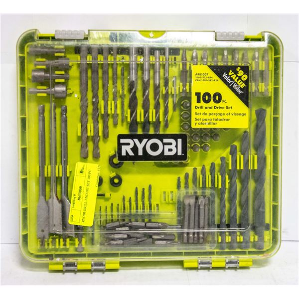 RYOBI DRILL AND BIT SET 100 PC