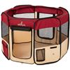 Image 1 : NEW IN PACKAGE ZAMPA RED AND BEIGE PET PLAY PEN