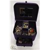 Image 1 : PURPLE CRABTREE & EVELYN JEWELRY BOX FULL