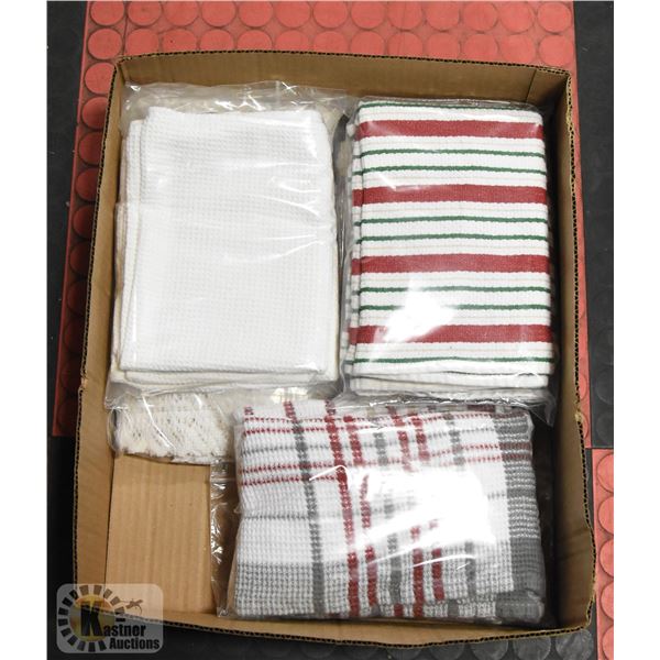 BOX WITH 10 DISH TOWELS (VARIOUS COLORS)