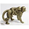 Image 1 : GOLD TROPICAL MONKEY MOTHER WITH BABY FIGURINE