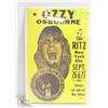Image 1 : 1982 OZZY OSBORNE CONCERT POSTER - REPRODUCTION