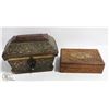 Image 1 : 2 WOOD TRINKET BOXES INLAID PIRATE 420 STASH BOX