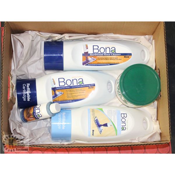 BOX WITH NEW BONA HARDWOOD FLOOR