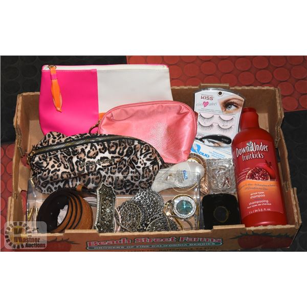 BOX WITH NEW EYELASHES, FRUIT KICKS SHAMPOO,