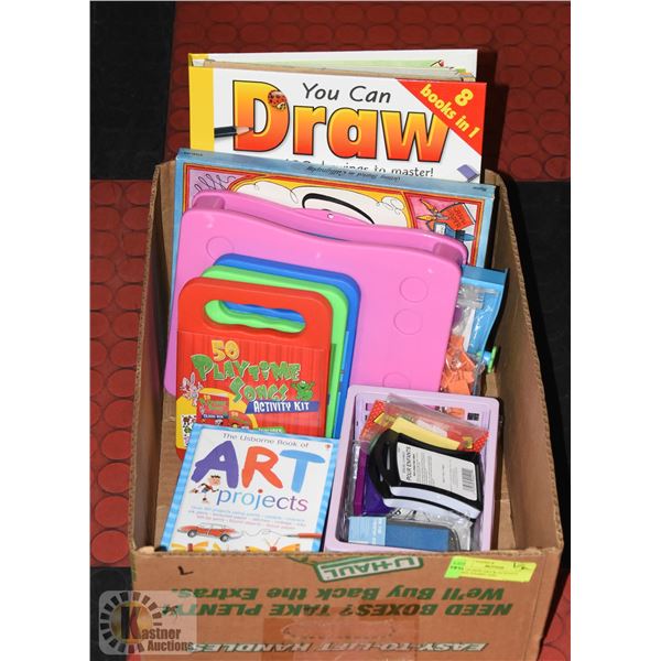 BOX OF NEW ART & ACTIVITY BOOKS, GAMES AND