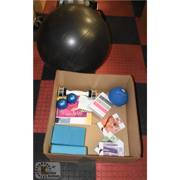 LARGE BOX WITH HOME WORKOUT/YOGA FITNESS