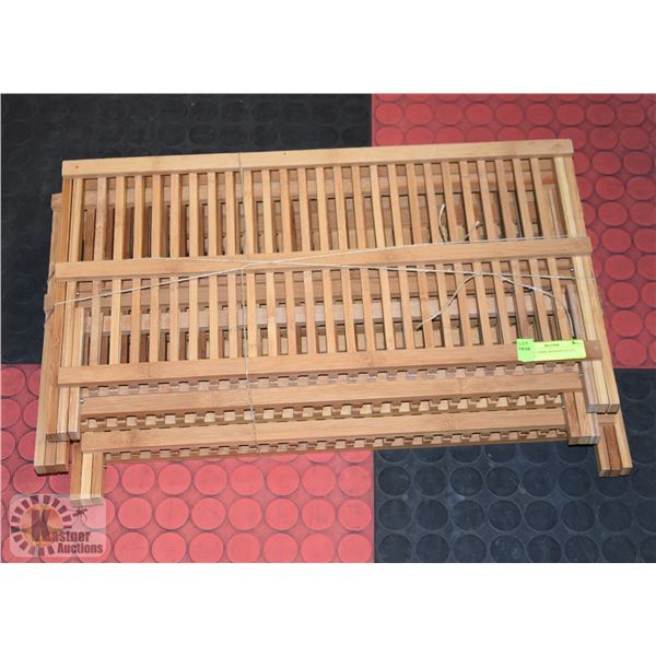 LOT OF THREE WOODEN PLATE RACKS