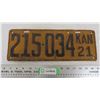 Image 1 : 1921 "KAN" License plate - repainted