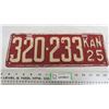 Image 1 : 1925 "KAN" License plate - repainted